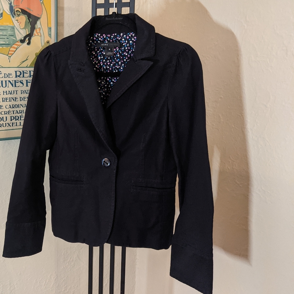 Marc Jacobs Navy Lined Cotton Blazer
